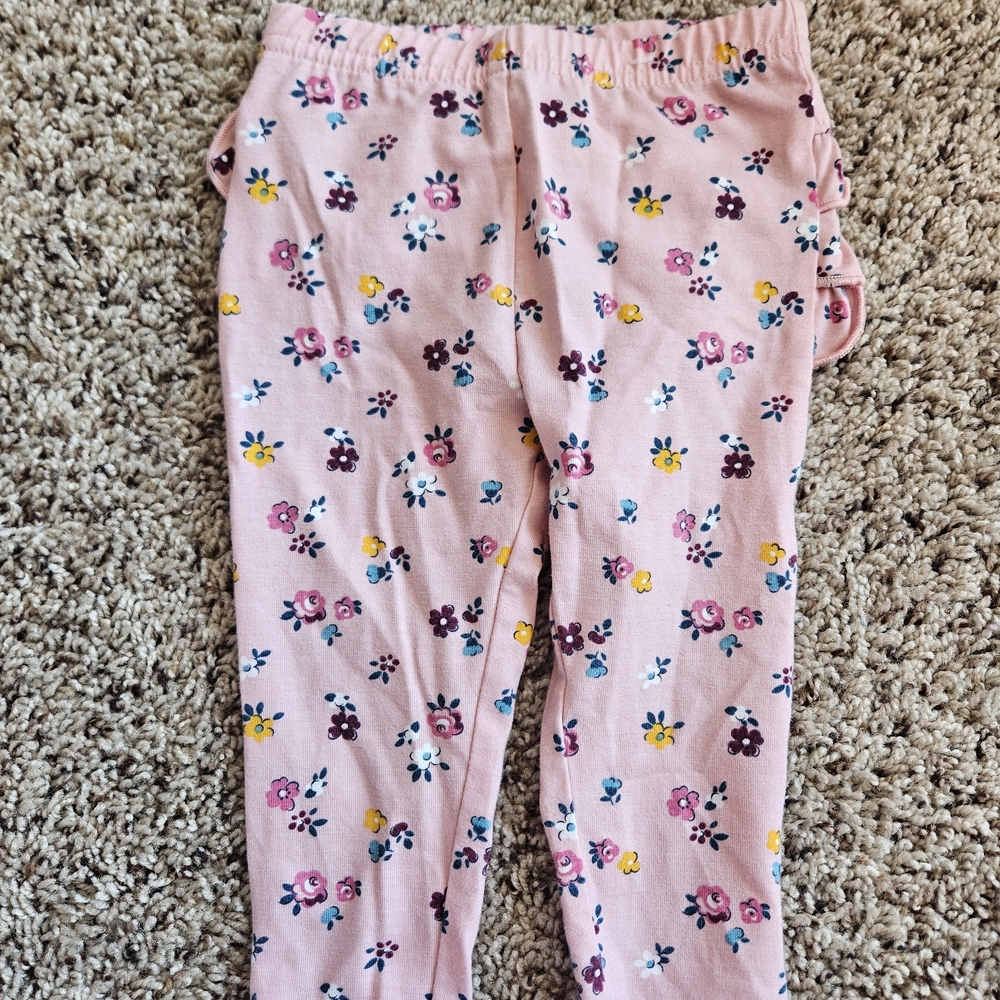 Pink Floral Ruffle Pants - Picture 2 of 3